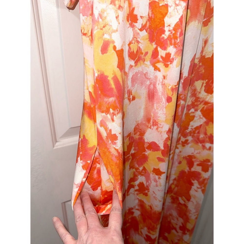 Zenana orange, white, and yellow tie-dye, splash-print maxi dress - Picture 8 of 8